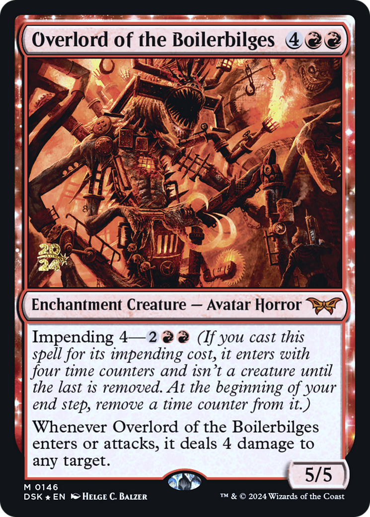 Overlord of the Boilerbilges (PRE-146) - Duskmourn: House of Horror Promos: (enchantment) Foil
