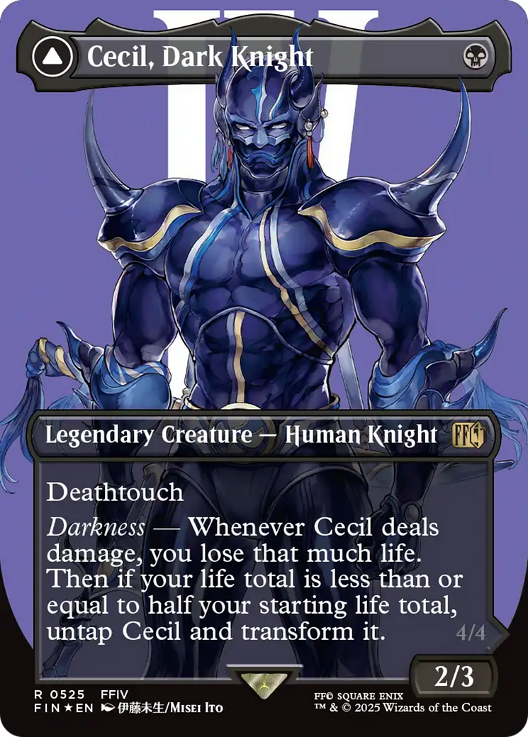 Cecil, Dark Knight // Cecil, Redeemed Paladin (FIN-525) - FINAL FANTASY (Borderless) Foil - Poke-Collect