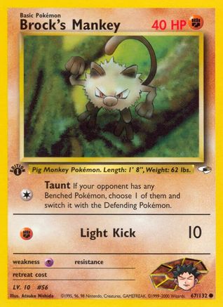 first edition mankey pokemon card Brock's (67) 67/132 Style:Enduring Enchantements Bestseller if tails Get the Best Mtg