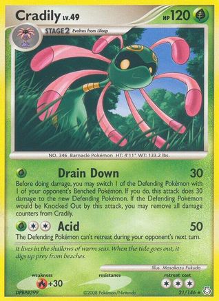 Cradily 21/146 - Legends Awakened Reverse Holofoil - Poke-Collect