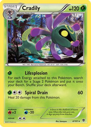 Cradily 4/101 - Plasma Blast Reverse Holofoil - Poke-Collect