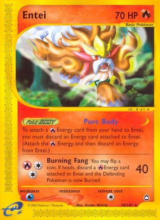 Entei 10/147 - Aquapolis Reverse Holofoil - Poke-Collect