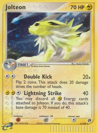 Jolteon 6/100 - Sandstorm Reverse Holofoil - Poke-Collect
