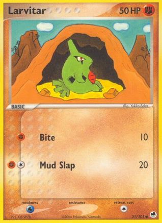 Larvitar 51/101 - Dragon Frontiers Reverse Holofoil - Poke-Collect