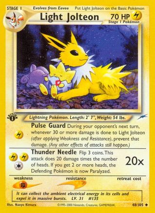 Light Jolteon 48/105 - Neo Destiny Unlimited - Poke-Collect