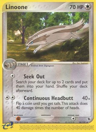 Linoone 38/109 - Ruby & Sapphire Reverse Holofoil - Poke-Collect
