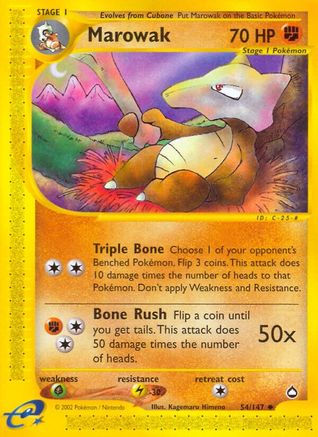 Marowak 54/147 - Aquapolis Reverse Holofoil - Poke-Collect