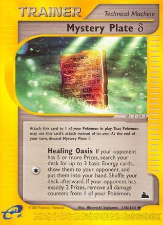 Mystery Plate δ 136/144 - Skyridge Reverse Holofoil - Poke-Collect