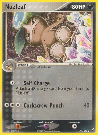 Nuzleaf 39/100 - Crystal Guardians Reverse Holofoil - Poke-Collect