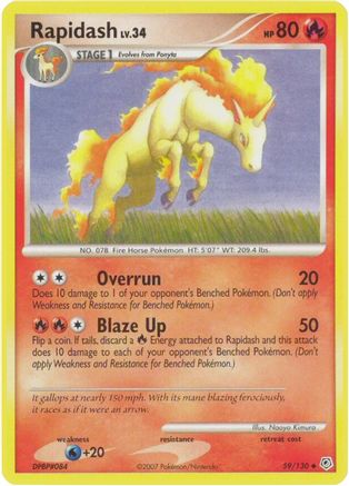 Rapidash 59/130 - Diamond & Pearl Reverse Holofoil - Poke-Collect