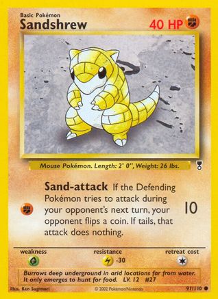 Sandshrew 91/110 - Legendary Collection Reverse Holofoil - Poke-Collect