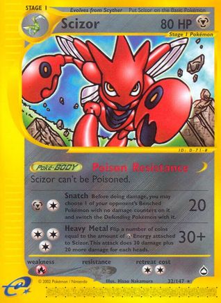 Scizor 32/147 - Aquapolis - Poke-Collect