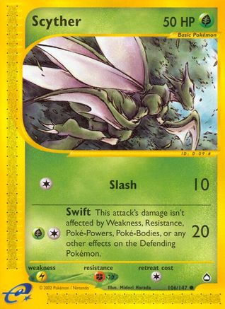 Scyther 106/147 - Aquapolis Reverse Holofoil - Poke-Collect