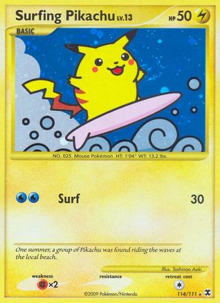 Surfing Pikachu 114/111 - Rising Rivals Holofoil - Poke-Collect