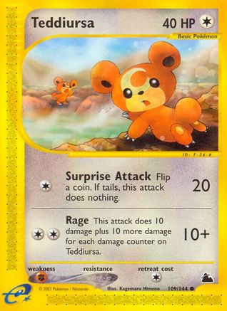 Teddiursa 109/144 - Skyridge Reverse Holofoil - Poke-Collect