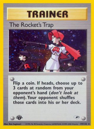 The Rocket's Trap 19/132 - Gym Heroes 1st Edition Holofoil - Poke-Collect