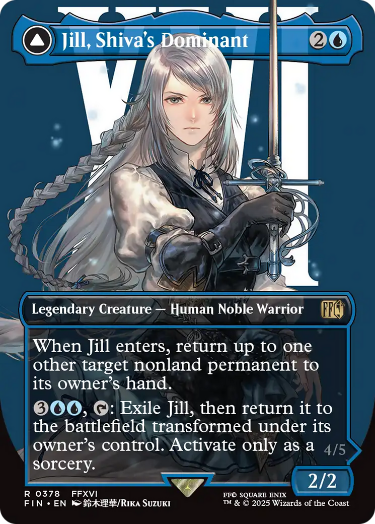 Jill, Shiva's Dominant // Shiva, Warden of Ice (FIN-378) - FINAL FANTASY: (enchantment) (Borderless) - Poke-Collect