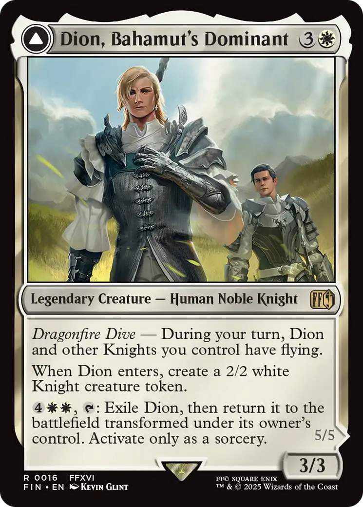 Dion, Bahamut's Dominant // Bahamut, Warden of Light (FIN-016) - FINAL FANTASY: (enchantment) - Poke-Collect