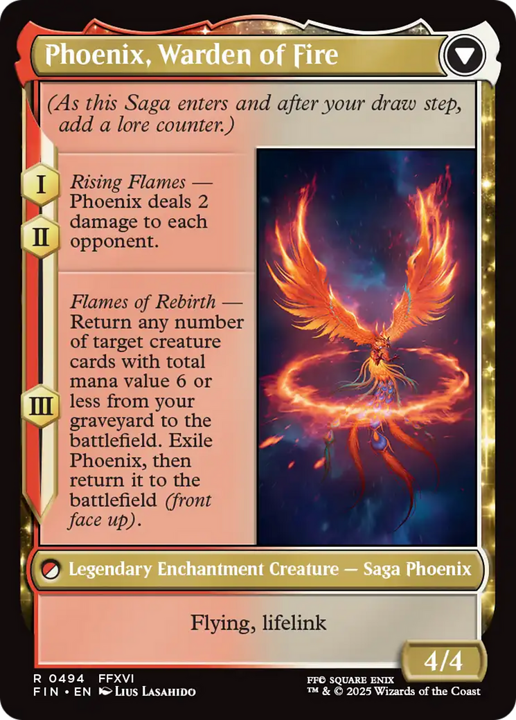 Joshua, Phoenix's Dominant // Phoenix, Warden of Fire (FIN-494) - FINAL FANTASY: (enchantment, Extended Art) - Poke-Collect