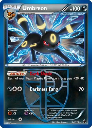 Umbreon 64/116 - Plasma Freeze Holofoil Umbreon 64/116 - Plasma Freeze Holofoil