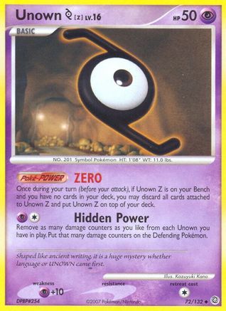 Unown Z 72/132 - Secret Wonders Reverse Holofoil - Poke-Collect