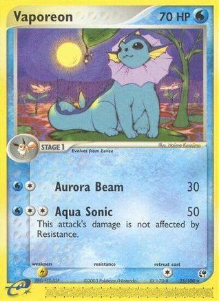 Vaporeon 25/100 - Sandstorm Reverse Holofoil - Poke-Collect