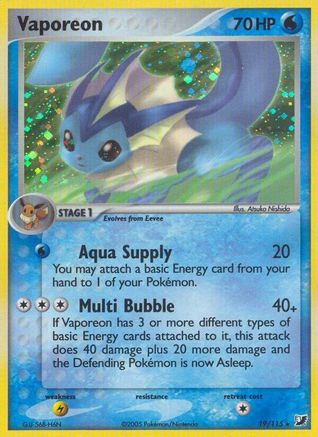 Vaporeon 19/115 - Unseen Forces Reverse Holofoil - Poke-Collect