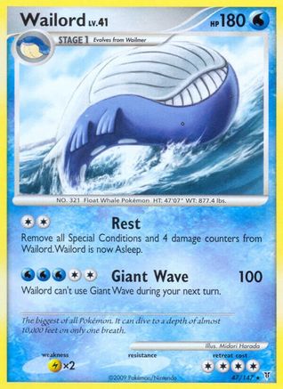 Wailord 47/147 - Supreme Victors Reverse Holofoil - Poke-Collect
