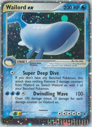 Wailord ex 100/100 - Sandstorm Holofoil - Poke-Collect