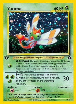 Yanma 17/75 - Neo Discovery 1st Edition Holofoil - Poke-Collect