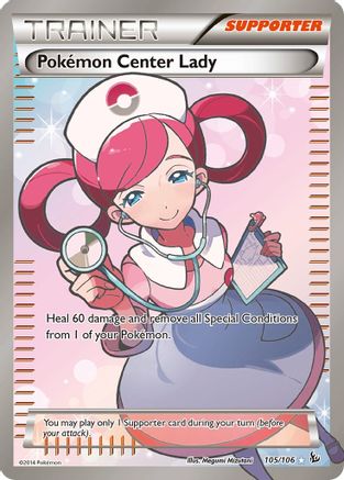 Pokémon Center Lady 105/106 - Flashfire Holofoil - Poke-Collect