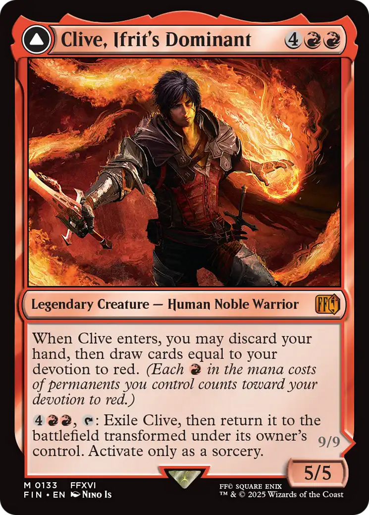 Clive, Ifrit's Dominant (FIN-133) - FINAL FANTASY: (enchantment) Foil - Poke-Collect