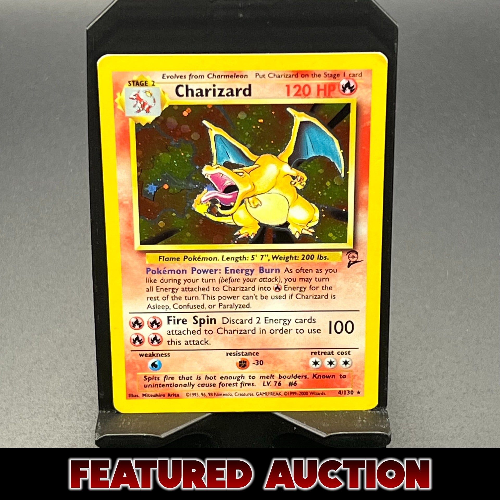 charizard pokemon card 4 130 Charizard Holo Base Set 2 4/130 (MP)