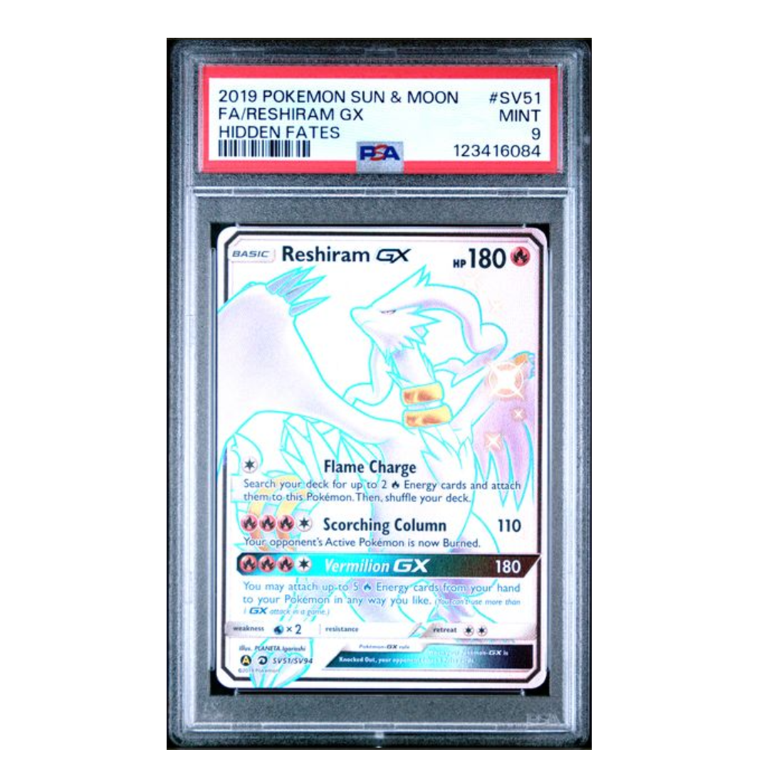 Reshiram GX FA Hidden Fates #SV51 PSA 9 Reshiram GX FA Hidden Fates #SV51 PSA 9