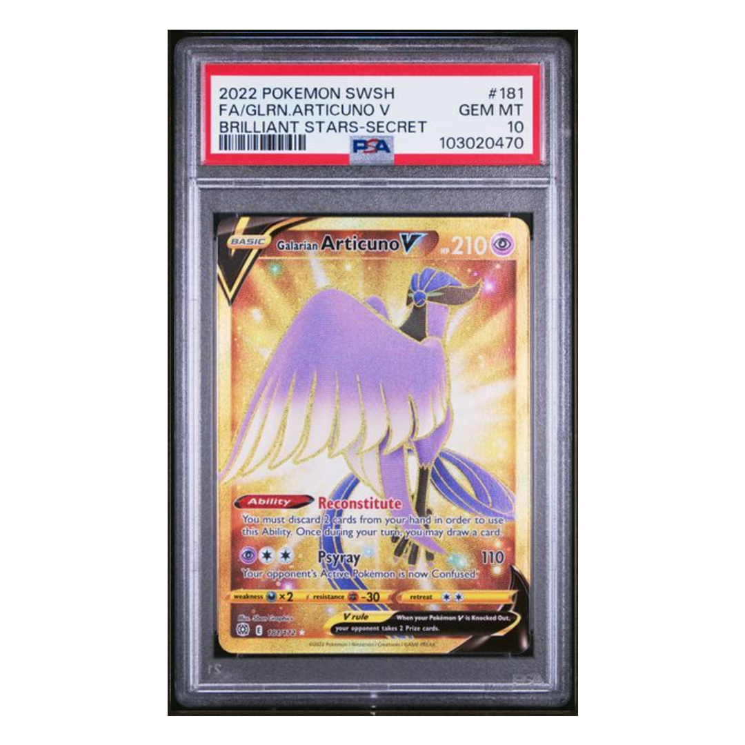 Galarian Articuno V Secret Rare Brilliant Stars #181 PSA 10 Galarian Articuno V Secret Rare Brilliant Stars #181 PSA 10