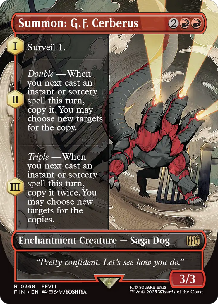 Summon: G.F. Cerberus (FIN-368) - FINAL FANTASY: (enchantment) (Borderless) Foil - Poke-Collect