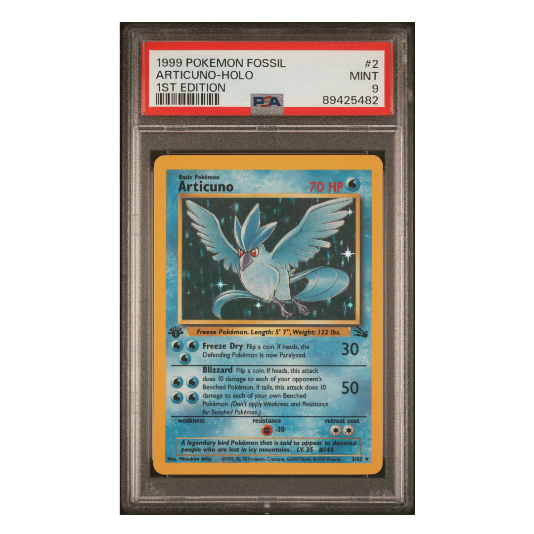 Articuno Holo Fossil 1st Edition #2 PSA 9 Articuno Holo Fossil 1st Edition #2 PSA 9