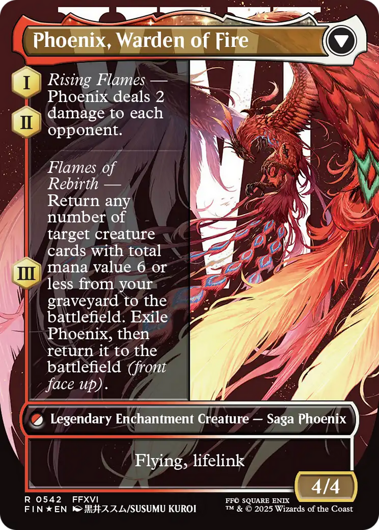 Joshua, Phoenix's Dominant // Phoenix, Warden of Fire (FIN-542) - FINAL FANTASY: (enchantment) (Borderless) Foil - Poke-Collect