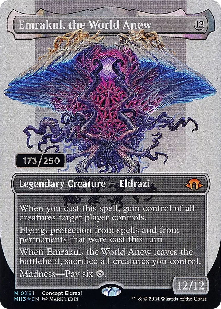 Emrakul, the World Anew (Borderless) (Serial Numbered) (MH3-381) - Modern Horizons 3 (Borderless) Foil