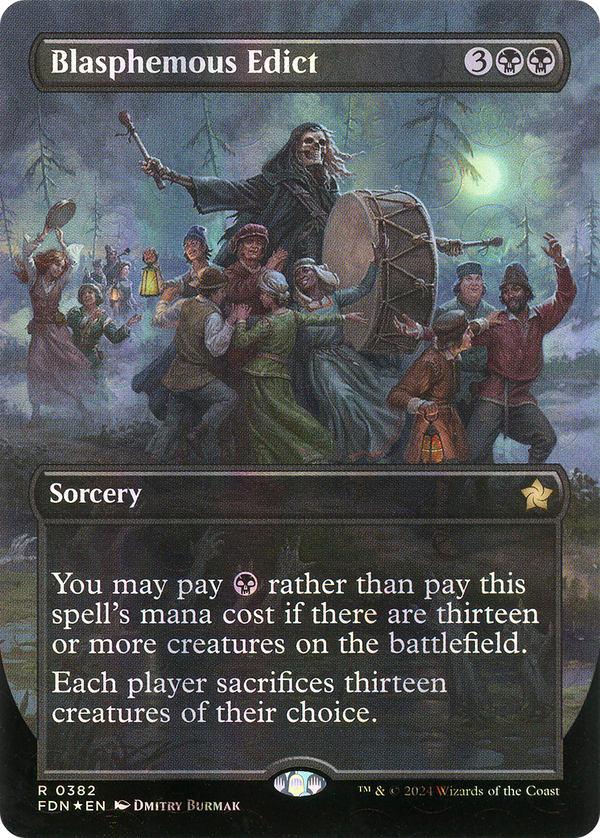 Blasphemous Edict (FDN-382) - Foundations (Borderless) Foil - Poke-Collect