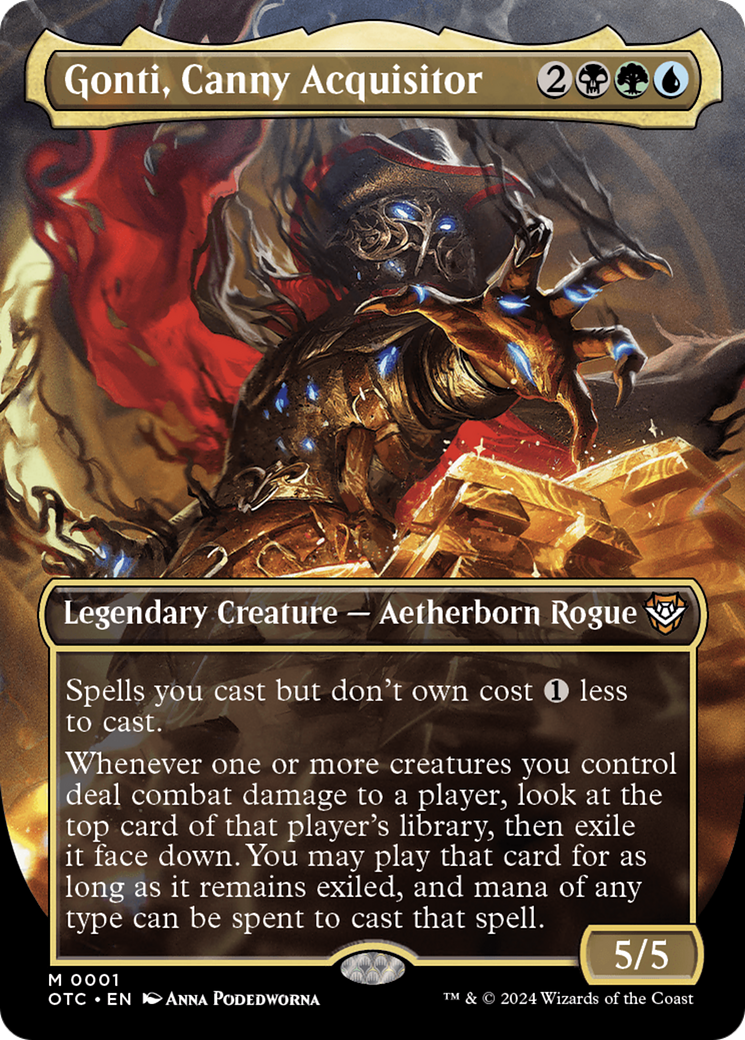 Gonti, Canny Acquisitor (OTC-001) - Outlaws of Thunder Junction Commander: (Full Art) (Borderless) Foil - Poke-Collect