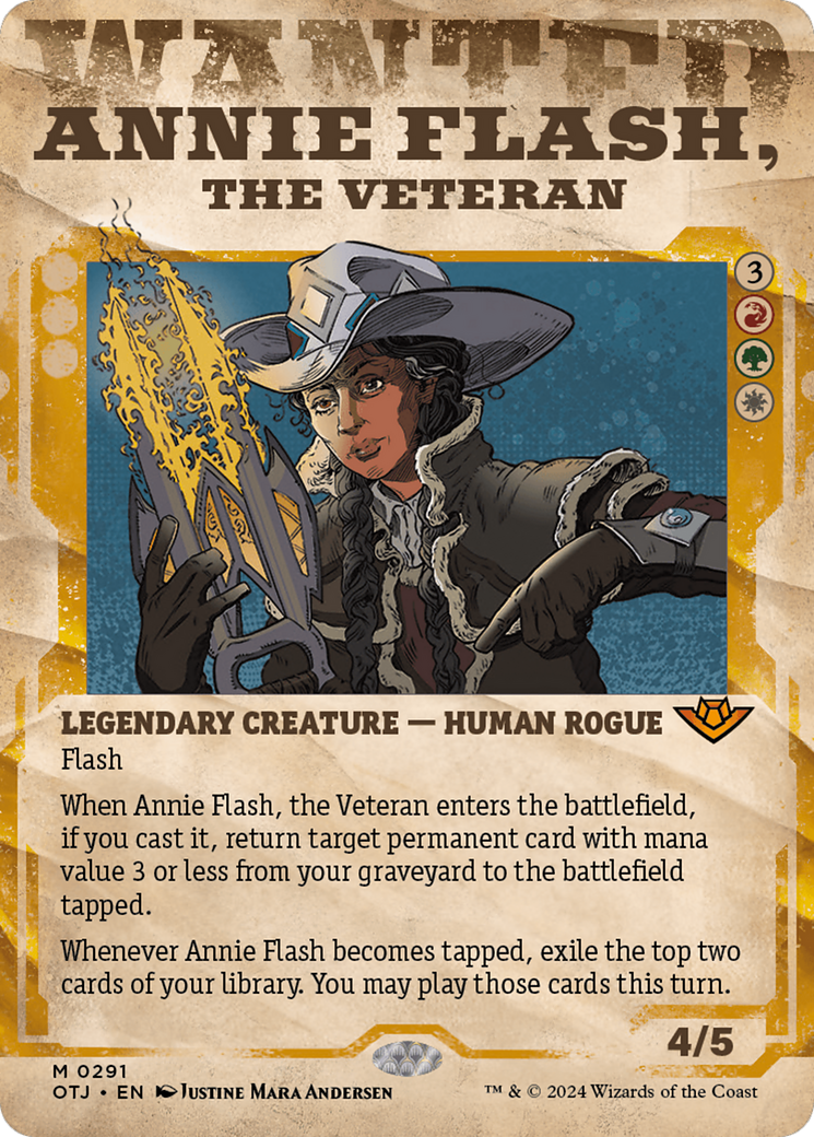 Annie Flash, the Veteran (OTJ-291) - Outlaws of Thunder Junction: (Showcase) (Borderless) - Poke-Collect