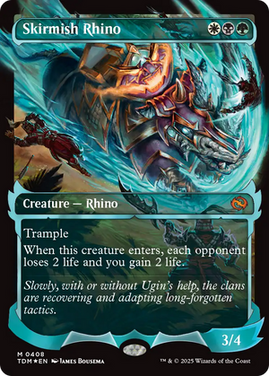 Skirmish Rhino (TDM-408) - Tarkir: Dragonstorm: (Showcase) (Borderless) Foil - Poke-Collect