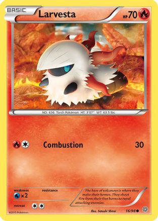 Larvesta 16/98 - Ancient Origins Reverse Holofoil - Poke-Collect