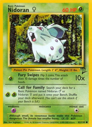 Nidoran F 82/130 - Base Set 2 - Poke-Collect