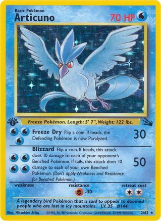 Articuno (2) 2/62 - Fossil 1st Edition Holofoil - Poke-Collect