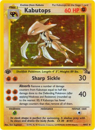 Kabutops 9/62 - Fossil Unlimited Holofoil - Poke-Collect