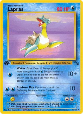 Lapras 25/62 - Fossil 1st Edition - Poke-Collect