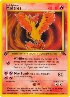 Moltres (27) 27/62 - Fossil 1st Edition
