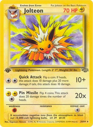 Jolteon (20) 20/64 - Jungle 1st Edition - Poke-Collect